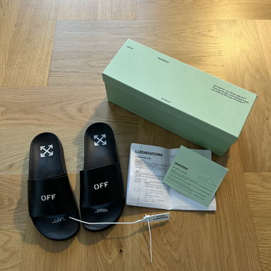 Fancy Off White Slides