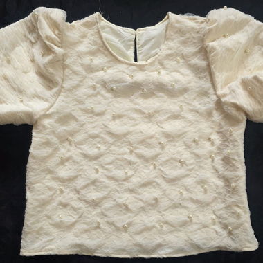 Blusa vintage beige con perline!