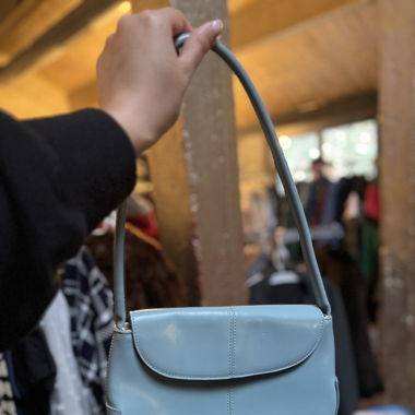 Sac en cuir bleu