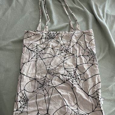 Borsa in tessuto con ragnatela