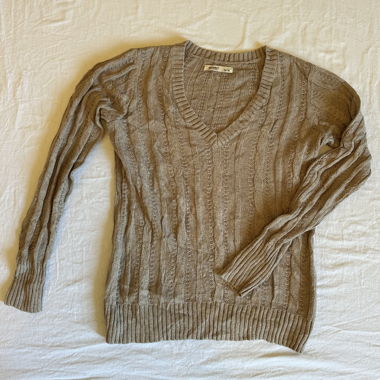 Maglione lavorato a maglia beige