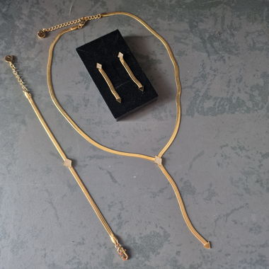 Goldfarbenes Schmuckset - 18k vergoldet