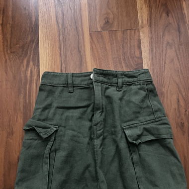Green denim skirt - short 