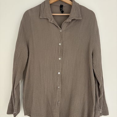 Blusa in mussola marrone