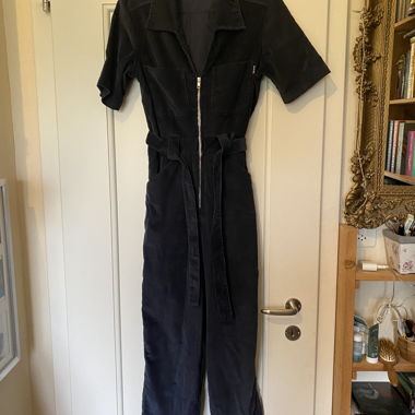 Navy Blue Rework Jumpsuit with Collar