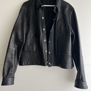 Rick Owens Black Alice Strobe Leather Jacket