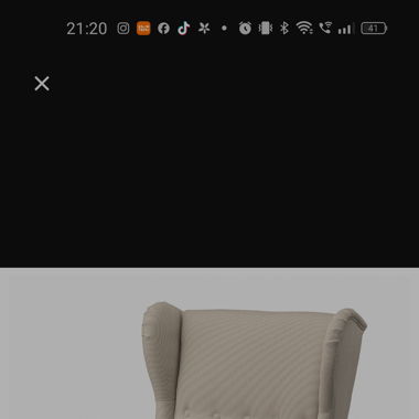 Fauteuil en velours beige côtelé strandmon