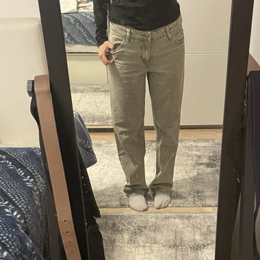 Jeans H&M vert clair baggy straight leg