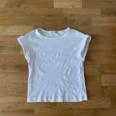 Weisses Ripp-T-Shirt