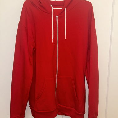 Veste à capuche zippée American Apparel rouge