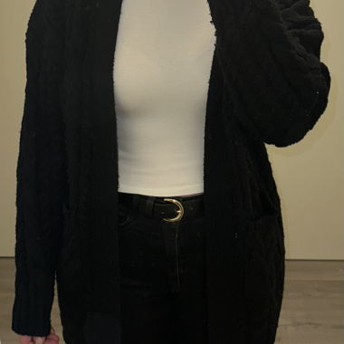 Schwarzer Strick-Cardigan