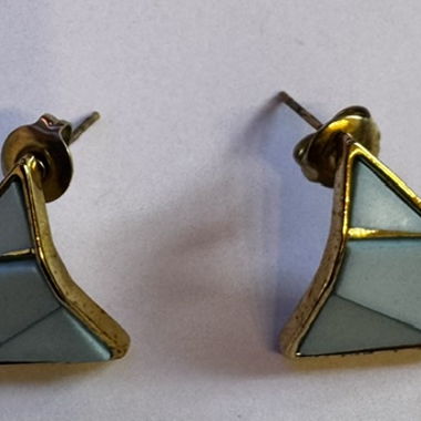 Boucles d'oreilles triangle bleu