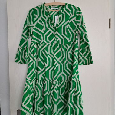 Green Dress with Geometric Pattern