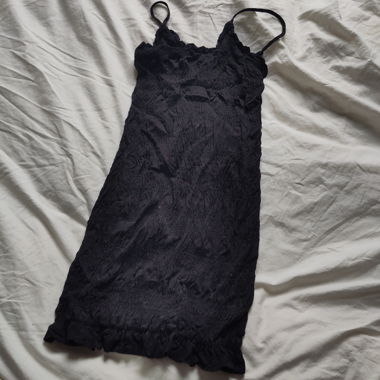 Black dress with thin straps
