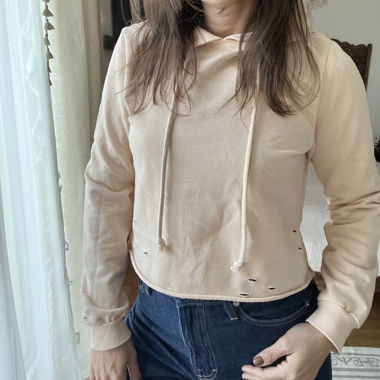 Felpa Cropped Rosa Pastello