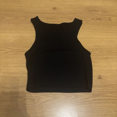 Black Ribbed Cropped Cami Top