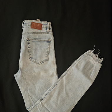 Bright blue jeans