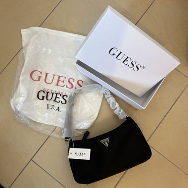Guess Nylon Shoulder Bag black Schultertasche