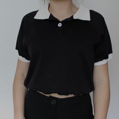 Crop Bluse schwarz