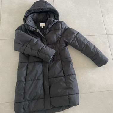 Black long winter jacket