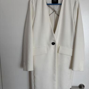 s.Oliver white long blazer coat