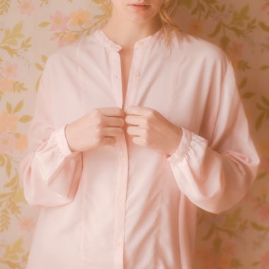 Blouse oversize vintage années 80 rose pastel (M/L)