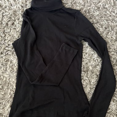 Black turtleneck blouse