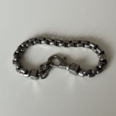 Armani Exchange Bracciale da uomo a catena in acciaio argento