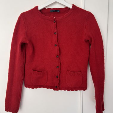  red cardigan