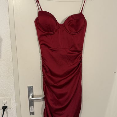 Abito bodycon in seta oh polly rosso scuro