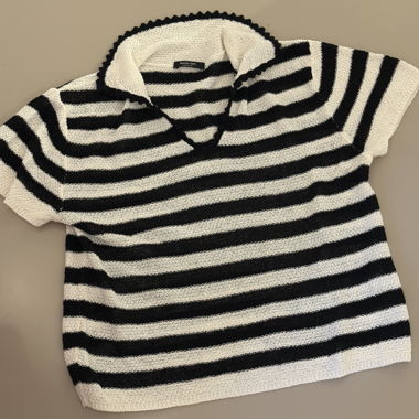 Gestreiftes Strick-Poloshirt