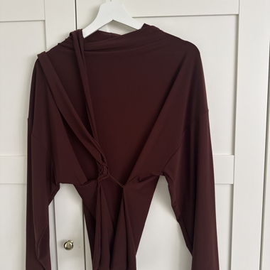 Blouse portefeuille bordeaux à manches longues
