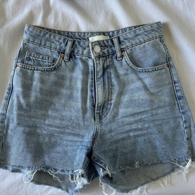 Short in denim a vita alta