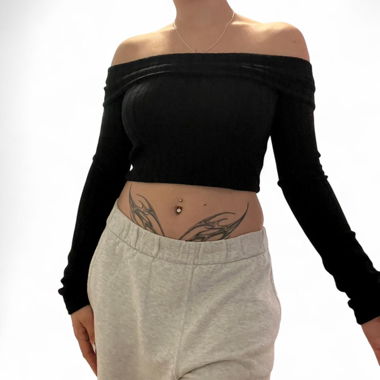 Top corto con spalle scoperte