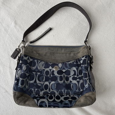 vintage blue coach shoulder bag