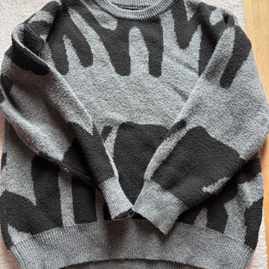 Grey-black Knit Sweater