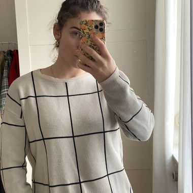 Aware checked jumper in beige, size S