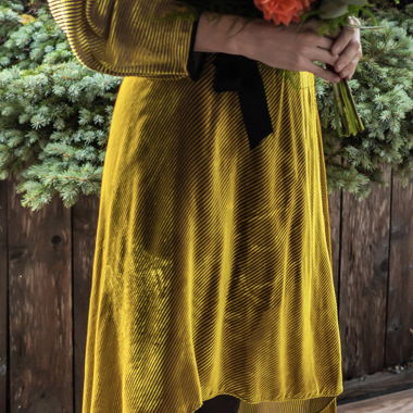 Abito drappeggiato a righe giallo Diane von Furstenberg
