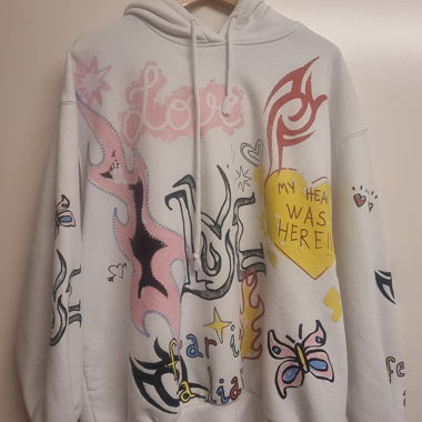 White Graphic Hoodie
