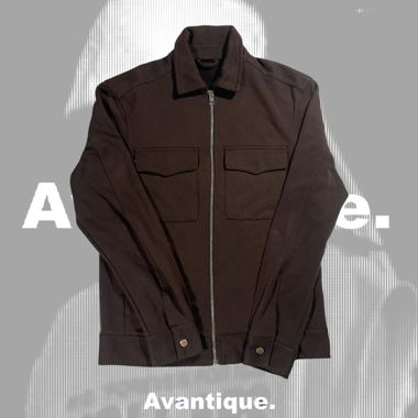 Vintage Brown Workwear Zip Jacket