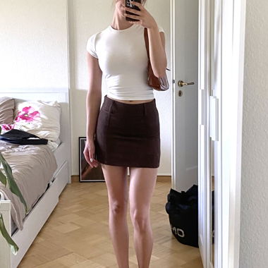 Mini-jupe brune