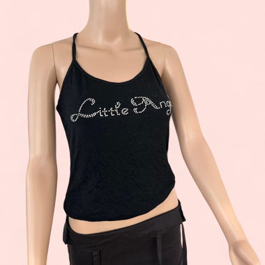 Black rhinestone tank top