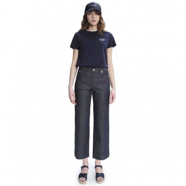 A.P.C. Denise logo-print T-shirt cotton blue
