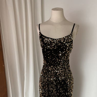 Beautiful Gold Blach Luxury Dress