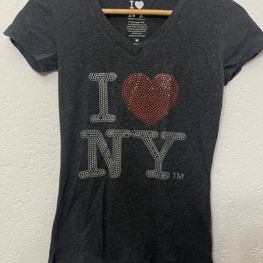 T-shirt encolure en V I Love NY