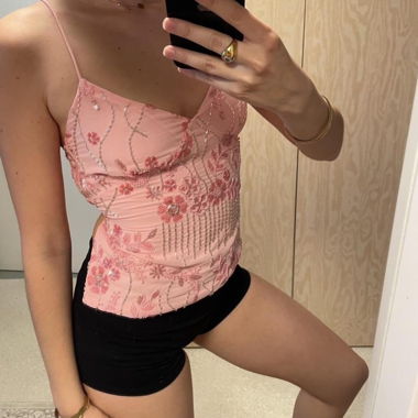 Pink backless camisole with straps