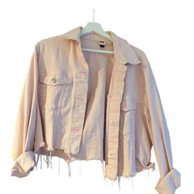 Rosa Jeans-Jacke