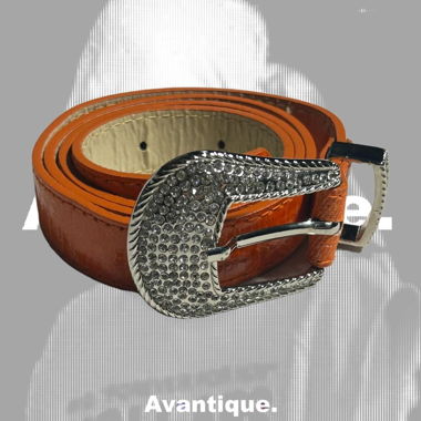Vintage Y2K Orange BB Simon Type Belt 
