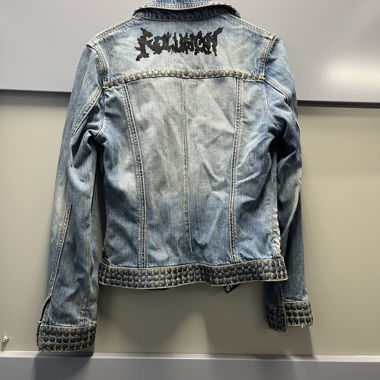Giacca in denim Collision con borchie