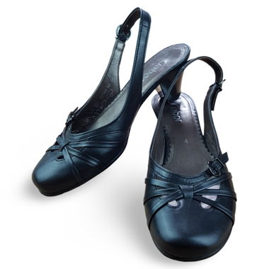 Black Ballet Flats with Low Heel Gabor Leather 